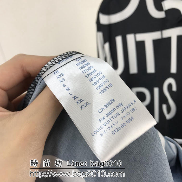 LV路易威登 19ss Galaxy星空系列 滿印英文字母圖案 真絲混紡男襯衫 男女同款 ydi1784